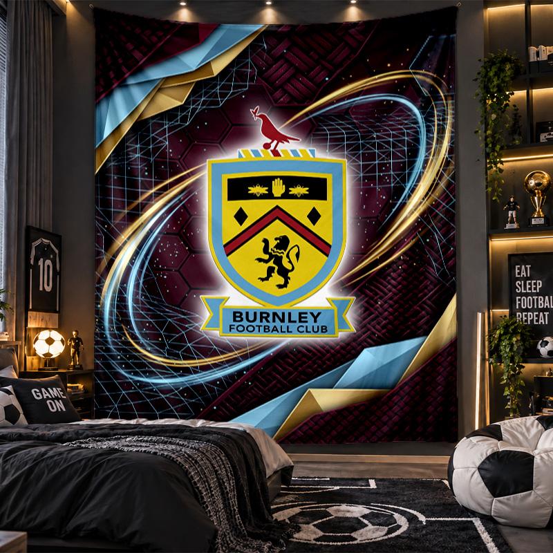 Wall Hanging Tapestry Burnley Football Print Cloth for Living Room Bedroom Home Decor