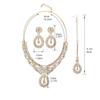 3Pcs Wedding Necklaces Earrings Set Fashion Rhinestone Choker Set Crystal Jewelry Set  Bridal