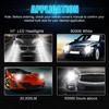2pcs H7 Led Headlight Bulb Kit High Low Beam 160w 20000lm Super Bright 6000k White Car Headlamp