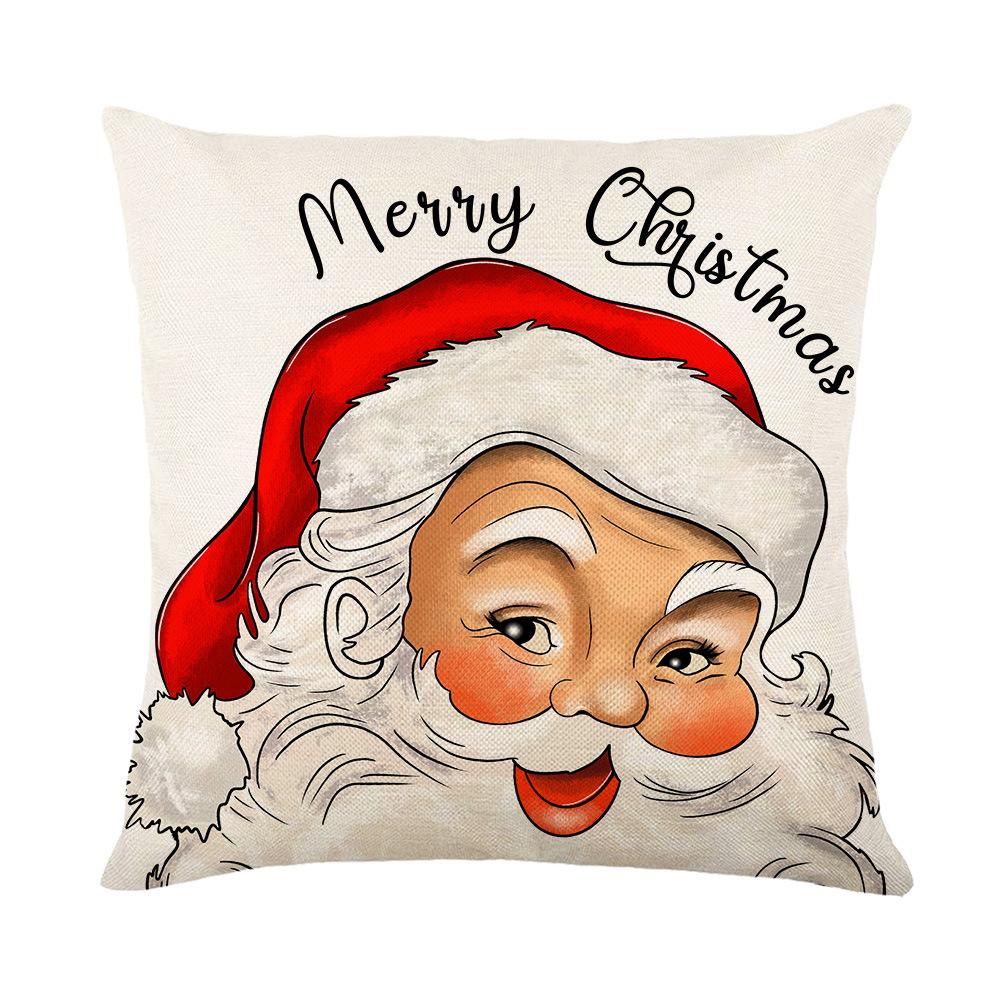 Рождественская наволочка Полиэстер С принтом Санта-Клауса Домашняя Наволочка для диванной подушки