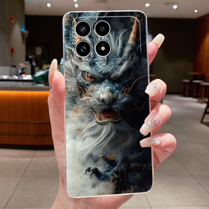 Чехол для Xiaomi Poco F8 Pro Ultra F8Pro F8Ultra 5G Прозрачный чехол для телефона Роскошный Дракон Милый Крутой Мальчики Девочки Мягкая задняя крышка