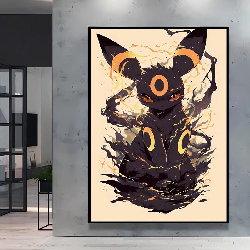 Japanese Anime Canvas Paintings Pokemon Umbreon Retro Style Cartoon Picture Modern Home Living Room Children's Room Decor Poster