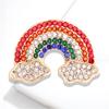 Красочные стразы радуга брошь булавка для женщин унисекс милые облачные сплав булавки вечерние повседневные ювелирные изделия подарки