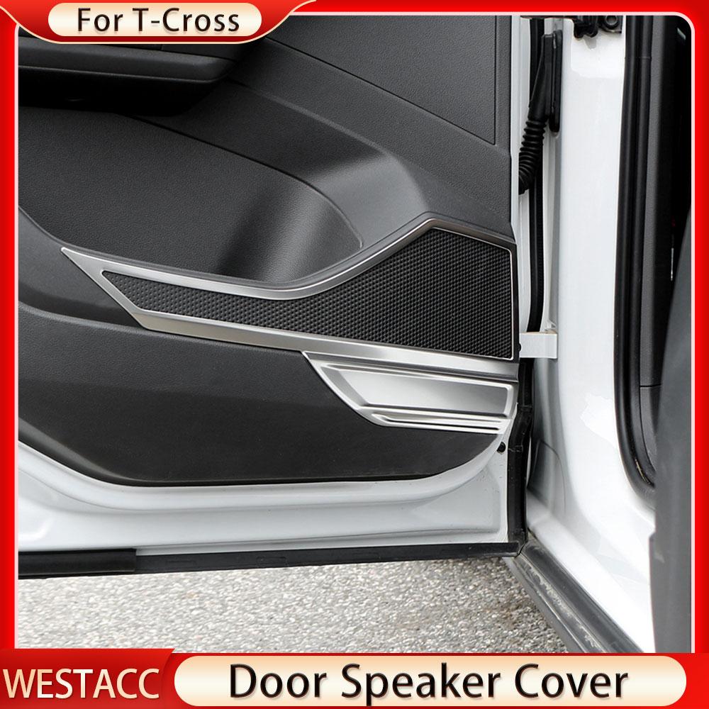 4 шт. автомобильный дверной динамик, рамка, наклейка, наклейка для Volkswagen VW T-Cross Tcross 2018 2022 2023