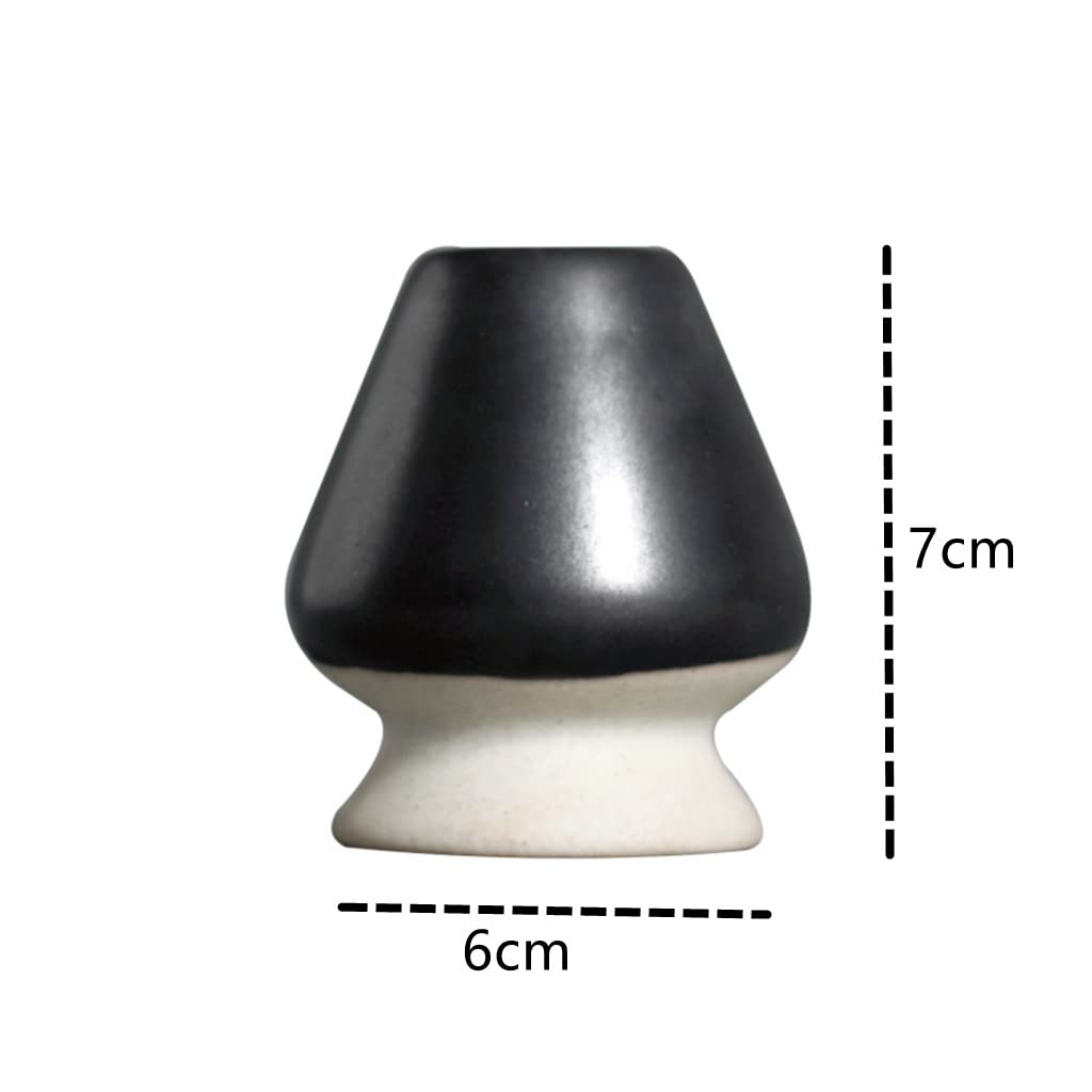 Керамическая подставка для часена матча, традиционный японский аксессуар для набора матча (Черное и белое)