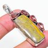 Bumble Bee Jasper, Rubillite 925 Sterling Silver Pendant 2.36" R8M11