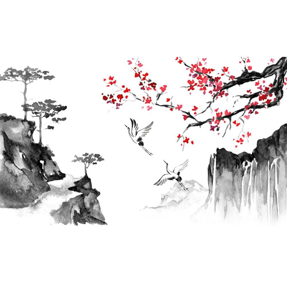 Большой размер пейзажная наклейка живопись обои в китайском стиле для украшения дома