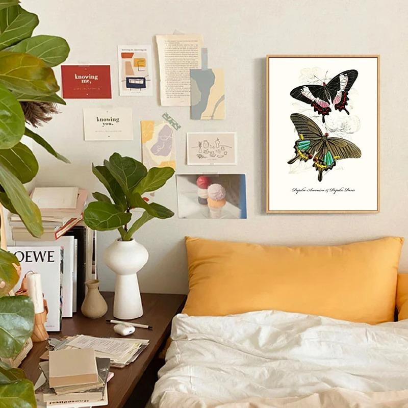 Vintage Butterflies poster Vintage Dead Leaf Butterfly Specimen Minimalist Wall Print Canvas Posters for Home Decor