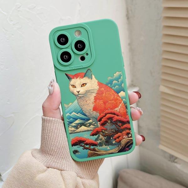 Чехол в стиле японского аниме для iPhone 14 Plus Pro Max XS X XR SE 2020 Чехол для телефона с кошкой для iPhone 7 8 11 12 13 Мягкая силиконовая крышка