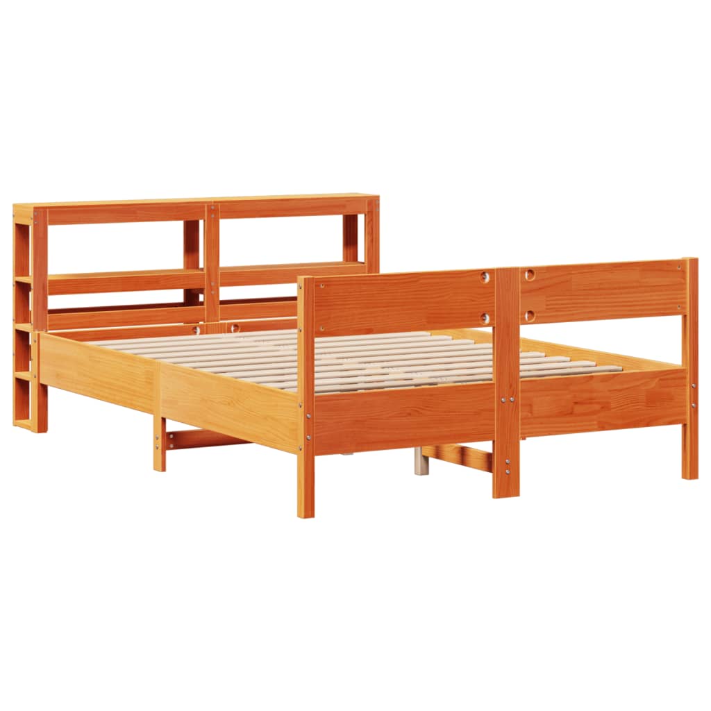 Solid Wood Bed without Mattress Wax Brown 120 x 200 cm Pine Wood