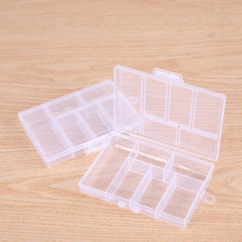 6-Compartment Plastic Storage Box for Fishing, Jewelry, and Hardware.