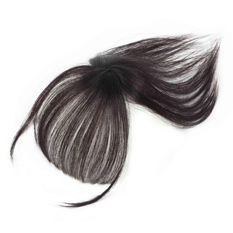 3D Французская челка Парик Женский Невидимый Для Коррекции Лица Накладная Челка Натуральный и Бесшовный Головной Парик Круглое Лицо