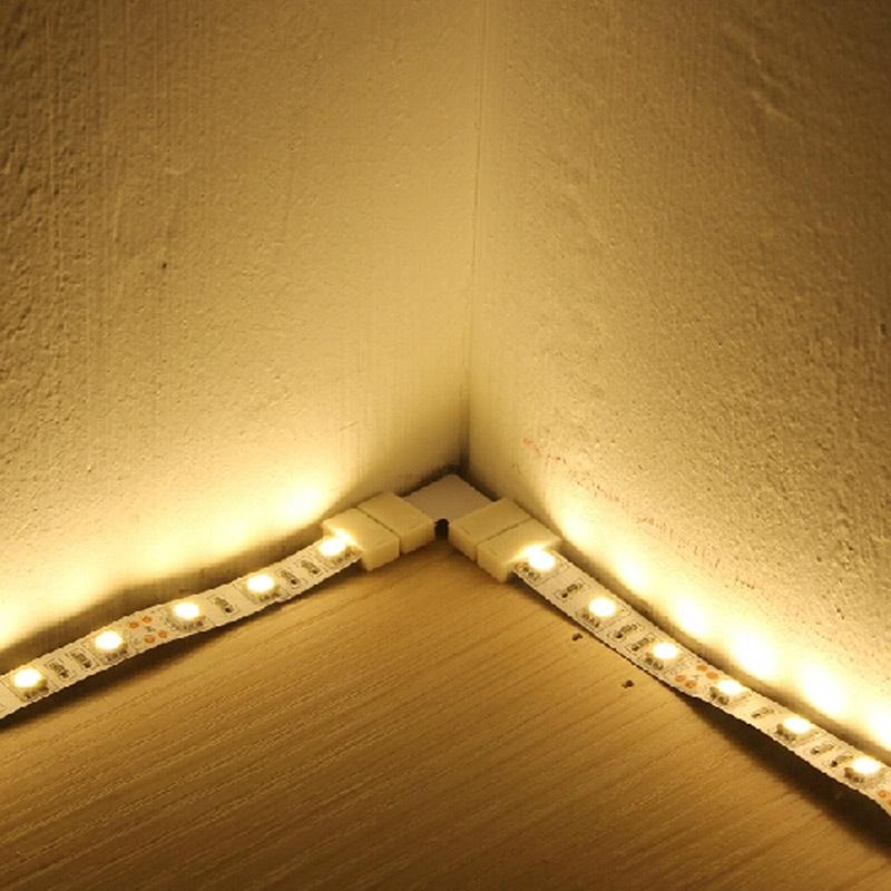 4 упаковки L-образных 4-контактных RGB 5050 LED-коннекторов для светодиодных лент