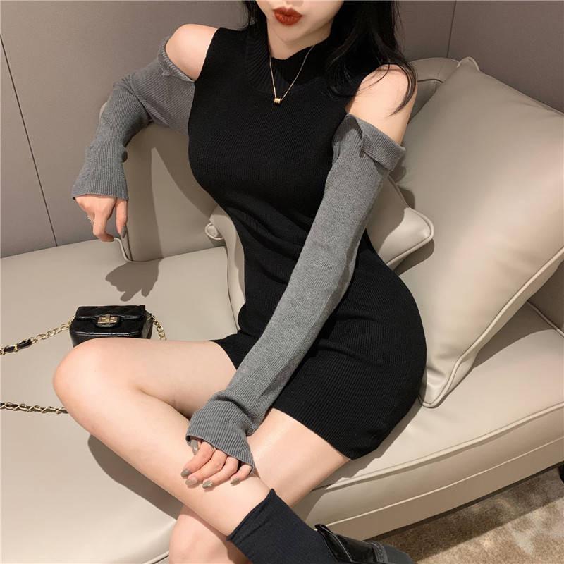 Пуловер с цветными блоками, свитера, модный повседневный сексуальный джемпер, женский тонкий свитер