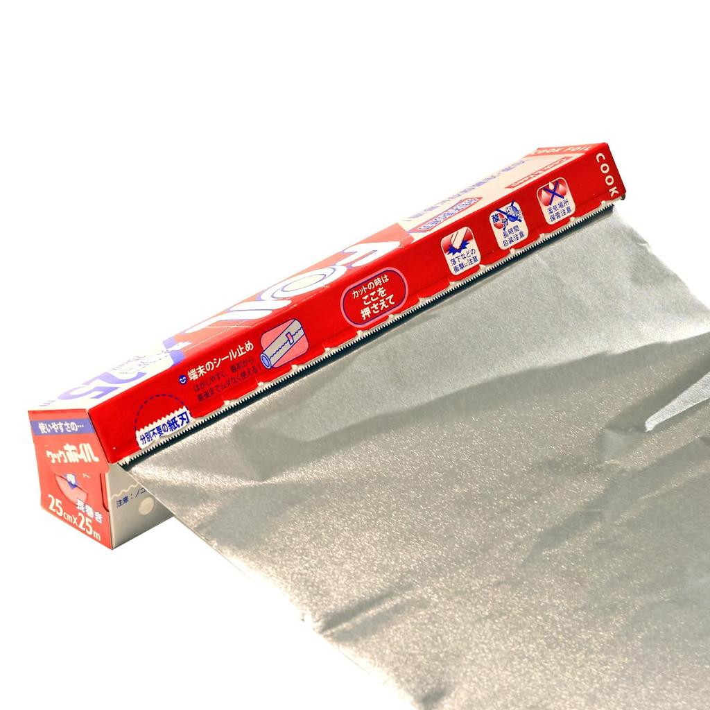 MA Packaging Nagamaki Алюминиевая фольга серебристая Ширина 25 см x Длина 25 м Лезвие из бумаги, не требующее разделения Сделано в Японии
