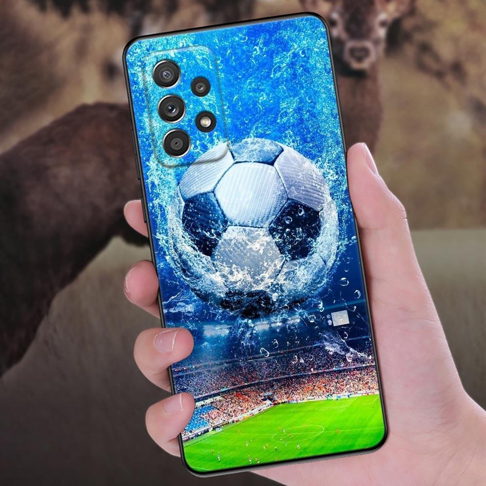 Чехол для телефона Огненный Футбольный Мяч для Samsung Galaxy A57 A56 A37 A55 A36 5G A26 A54 A52 A35 A34 A25 A17 A16 A15 A07 A06