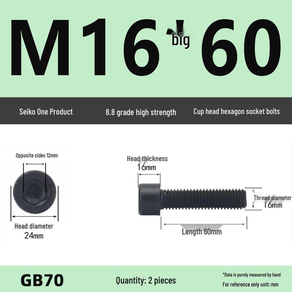 8.8 High-Strength Socket Head Cap Screw Bolt (M4-M16)