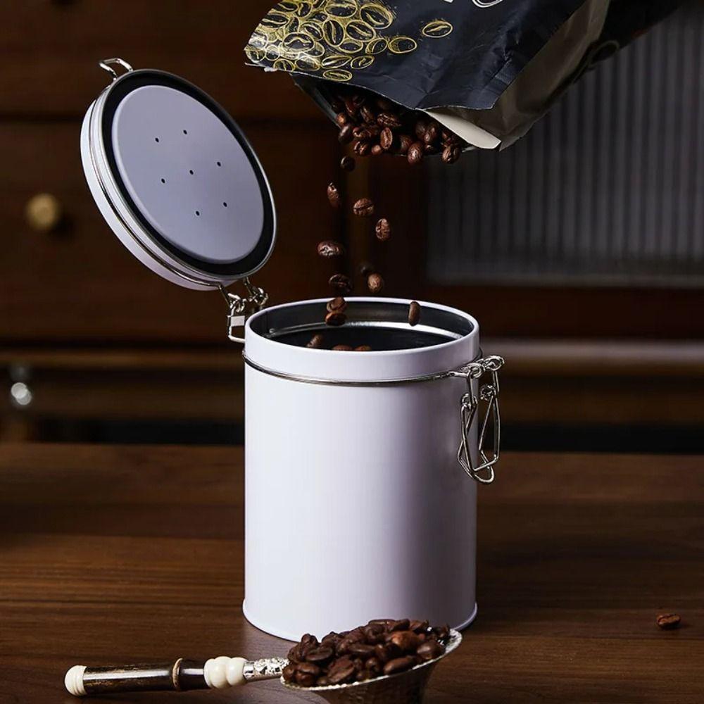 Large Capacity Beans Storage Container Tinplate Coffee Storage Jar Food Storage Box Tea