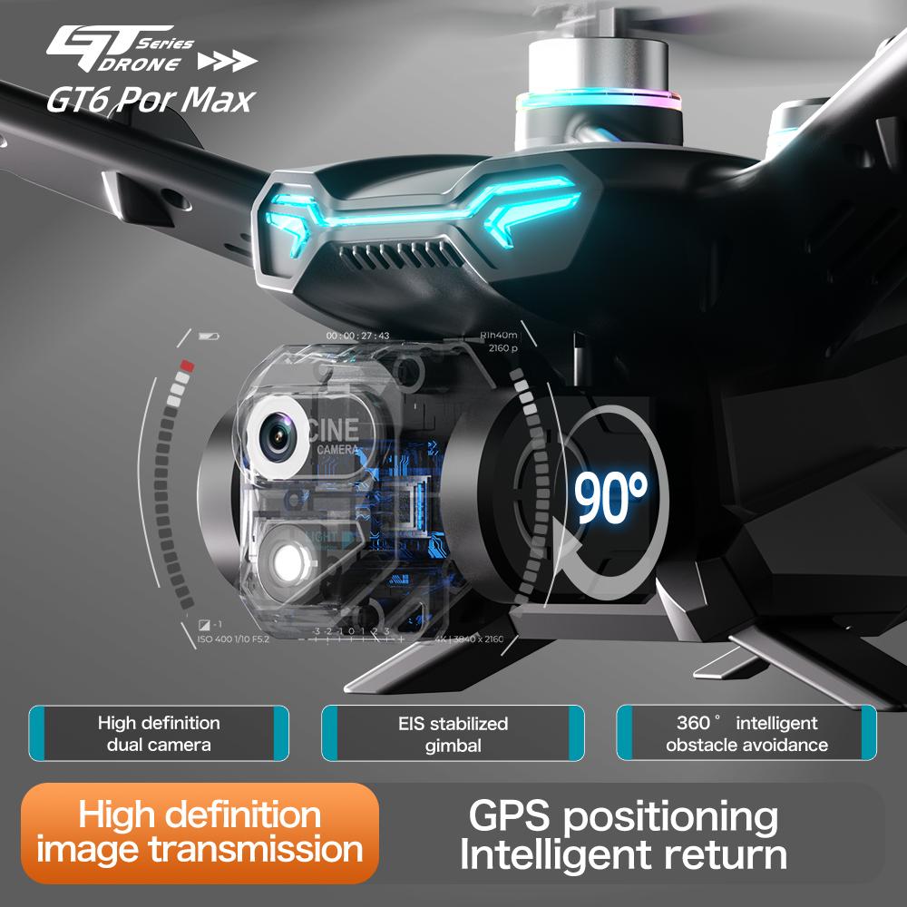 2025 New GT6 8K Professional Drone 5G Optical Flow GPS WIFI FPV  HD Aerial Photography Obstacle Avoidance Six-axis Drone Toy Children's Gift