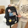 Student School Bag Girls Large Capacity Lightweight Nylon Backpack Multifunctional Solid Color Backpack