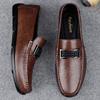 Fashion Genuine Leather Men Loafers Outdoor Men Casual Shoes Classic Man Casual Slip On Flats Breathable Driving Walking Shoes Moccasins