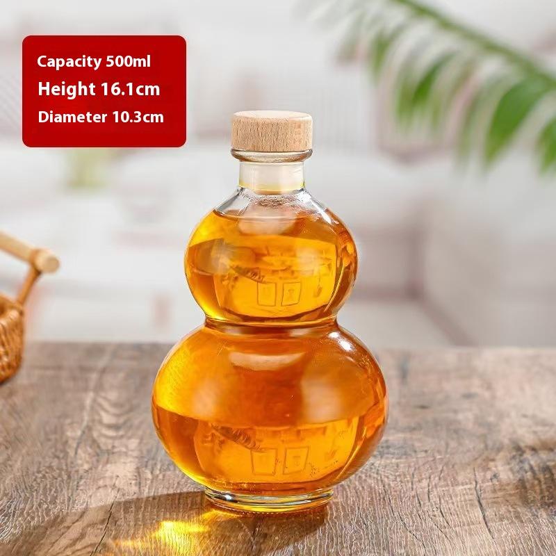 Прозрачная бутылка для вина из высокоборосиликатного стекла в форме тыквы, термостойкое стекло, пустая бутылка с крышкой, бутылка для молочного чая, для холодного заваривания