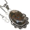 Pendant Rainforest Jasper Gemstone Handmade Antique Silver Jewelry 2.25"