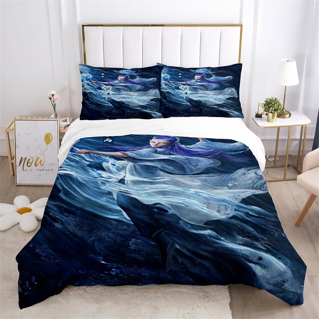 3D Printed High-end Aobing Trendy Element Down Comforter Bedding Set, Children's Adult Bedding Set, Zipper Pillowcase Bed Set