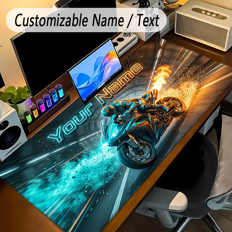 Neon Colorful Theme Personalized Mouse Pad Custom Name Text Non Slip Desk Pad For Laptop Office Desktop