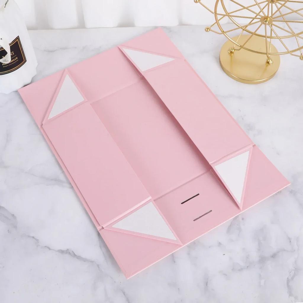 1/2pcs Pink Gift Box, Foldable Gift Box, Pink Box with Ribbon and Lid, Perfect for Engagement, Birthday, and Party Gifts