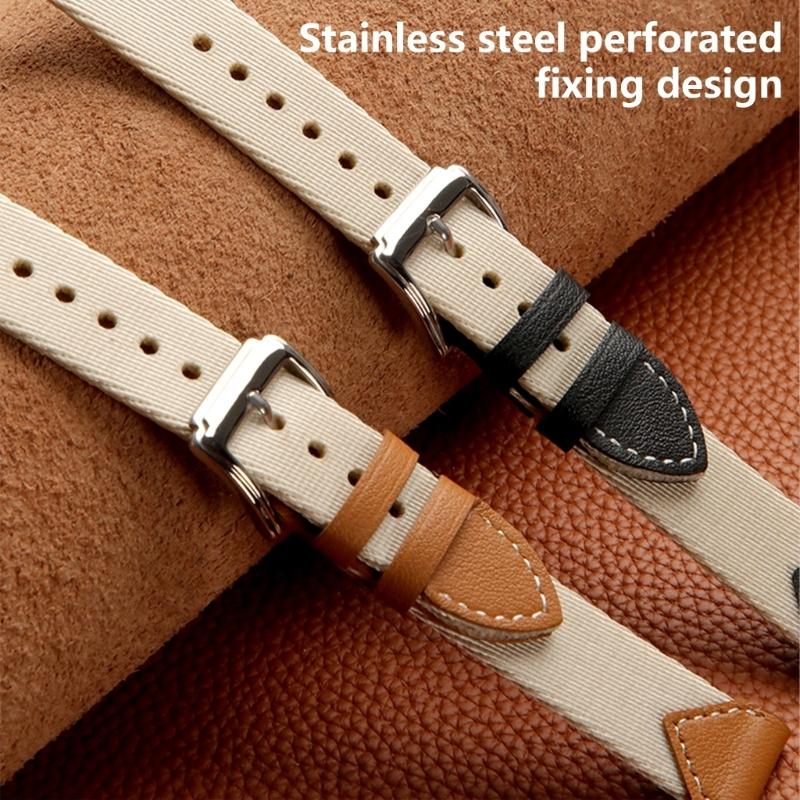 Woven Band Elegant Leather Nylon Blend Stylish Composite Weave Strap Unisex Smartwatch Strap Stylish Watch Strap for GT5