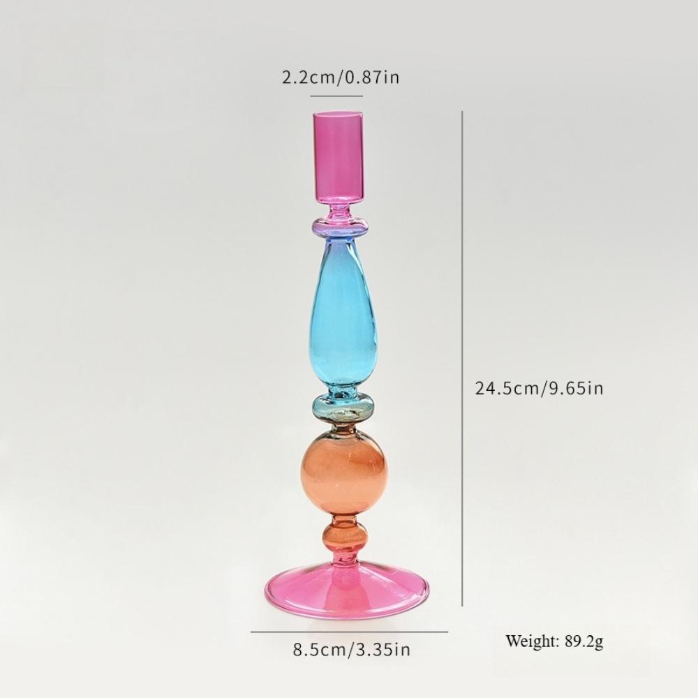 Colored Glass Candle Holders for Home Wedding Room Decoration Taper Candle Holders Romantic Table Centerpieces Ornaments