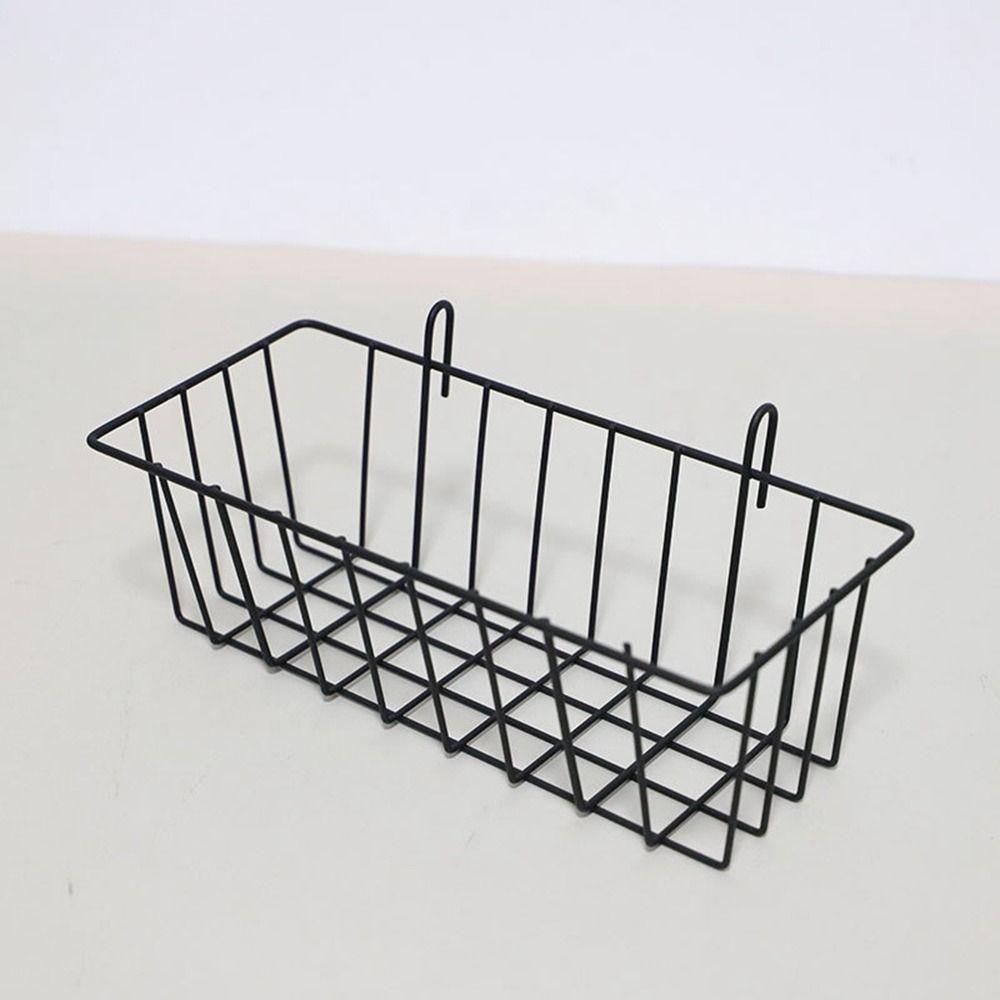 Black/White/Silver Metal Decorative Storage Basket Rectangle Mesh Display Rack  Kitchen