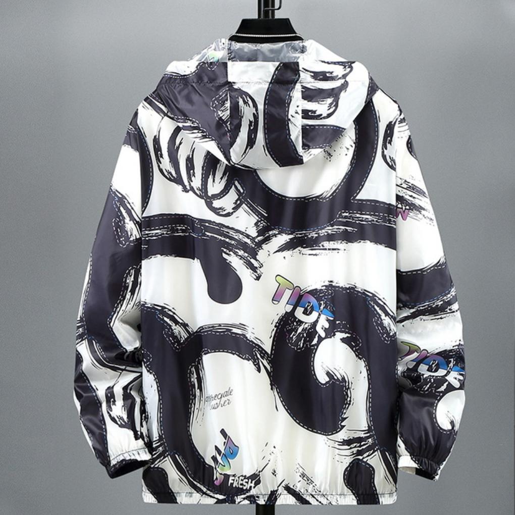 Men's Summer Ice Silk Sun Protection Clothing Thin Section UV Protection Plus Size Sun Protection Clothing Asian Size 4XL-10XL