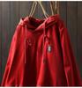 Women's Oversized Color Block Patchwork Hooded Sweatshirt with Double Pockets