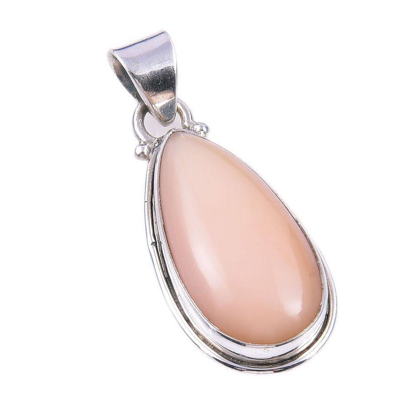 Натуральный розовый опал драгоценный камень ручной работы 925 пробы стерлинговое серебро подвеска 1,50" j4p60