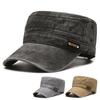 Men's Denim Breathable Flat Cap Outdoor Sunshade Cap Military Caps Army Visors Hat Training Cadet Caps