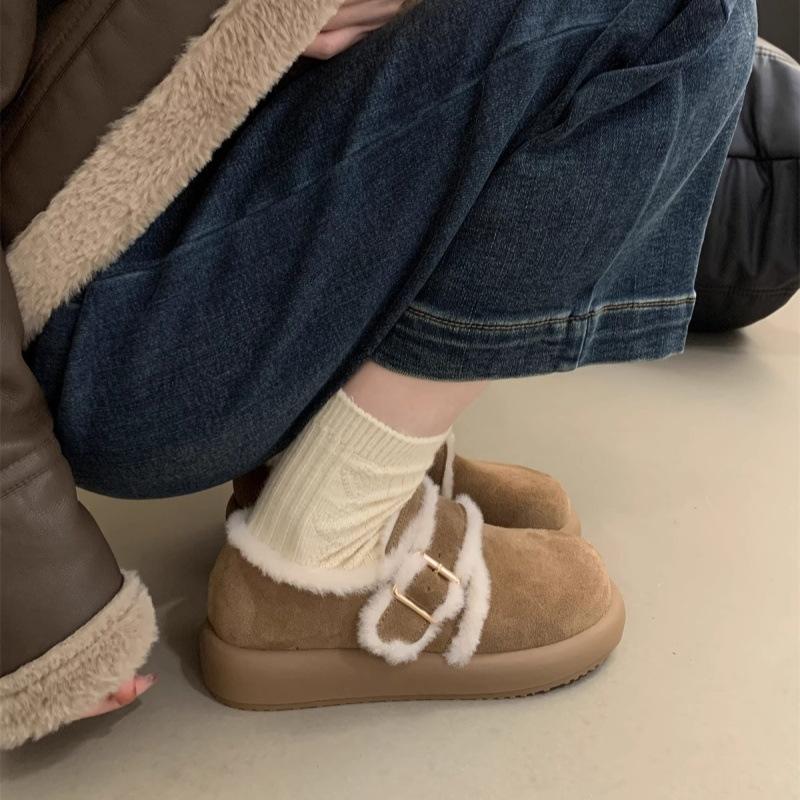 Женские новые осенне-зимние Birkenstocks на толстой подошве, вельветовые, на плоской подошве, Doudou, женская обувь, Merad Boken, шерстяные хлопковые туфли