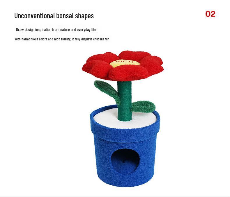 Кошачье гнездо в виде цветка зезе: Закрытый кошачий домик с когтеточкой, мягкий и дышащий.