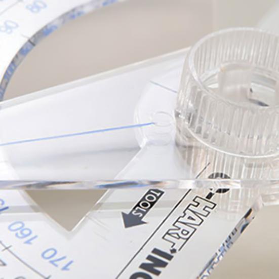 Удобный транспортир, 2 шт., простая в использовании пластиковая портативная линейка с углом поворота 360 градусов, ежедневная