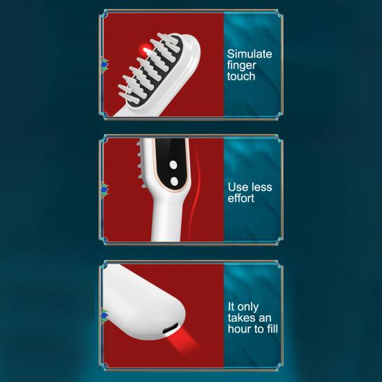 Расческа для роста волос, красно-синяя светотерапия, устройство для роста волос, электрический массажер для кожи головы, для роста волос, лечение алопеции