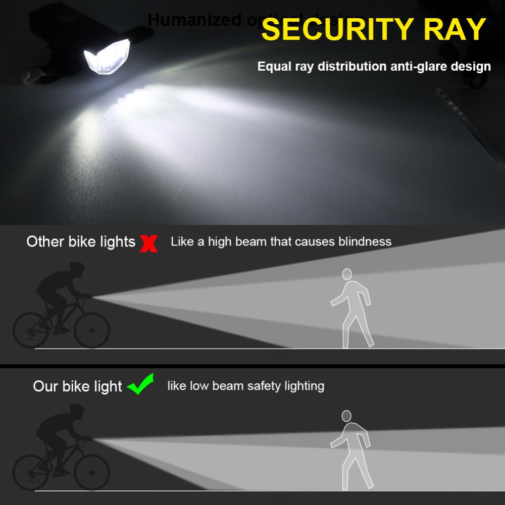 Bicycle Cycling USB Rechargeable Bike Front Light 1PC