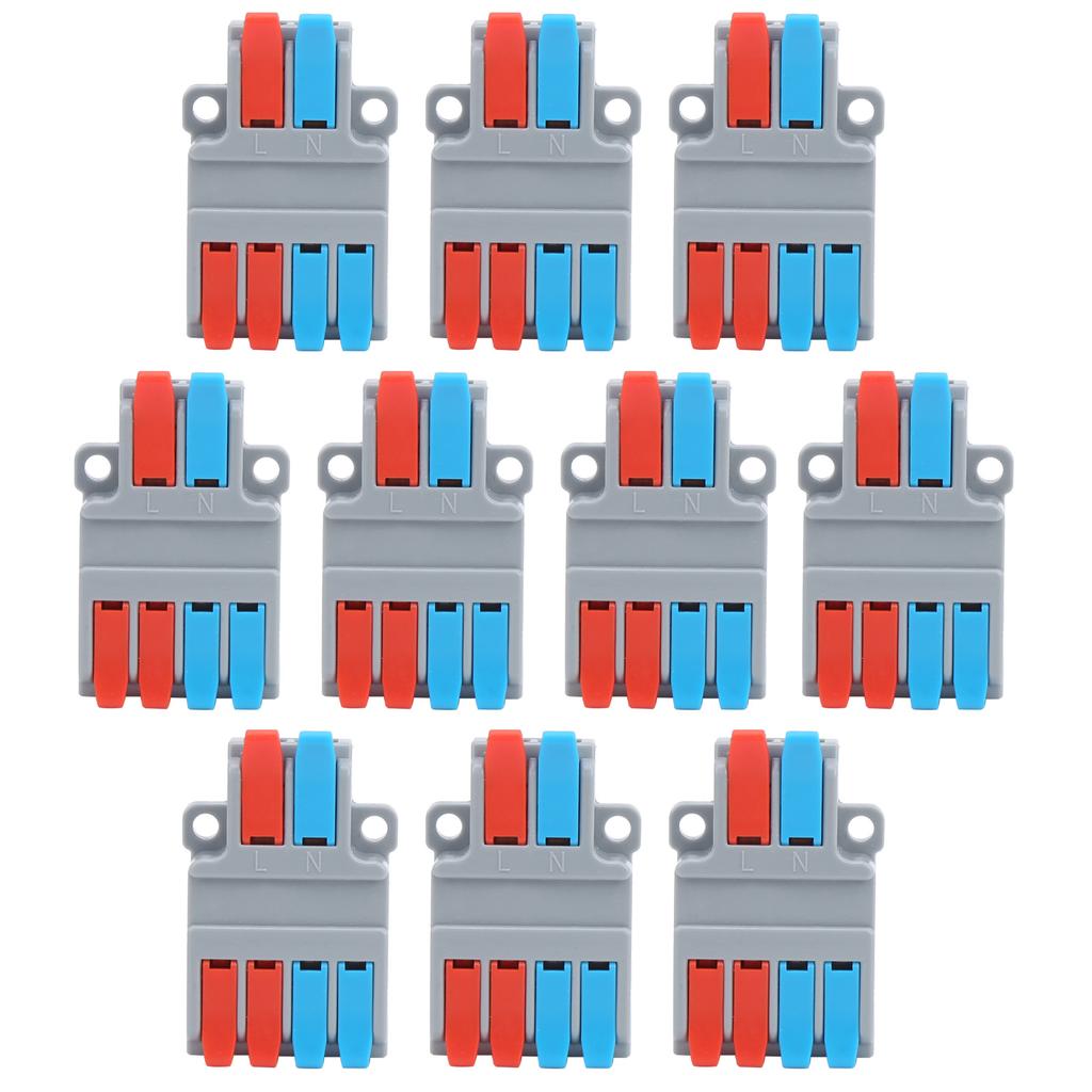 10Pcs Cable Connector Terminal Multi Function 2 In 4 Out Quick Wiring Connection LT-624