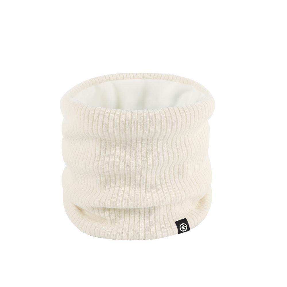 Winter Knitted Neck Hoodie Solid Color Outdoor Warm Wool Anti Cold Double Layer Velvet Neck Protection