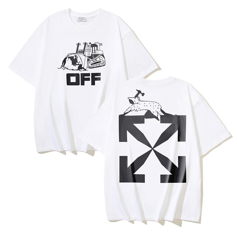 1171 Off-White 2026 Summer New Bulldozer OFF Arrow Printed Short Sleeved T-shirt for Men and Women