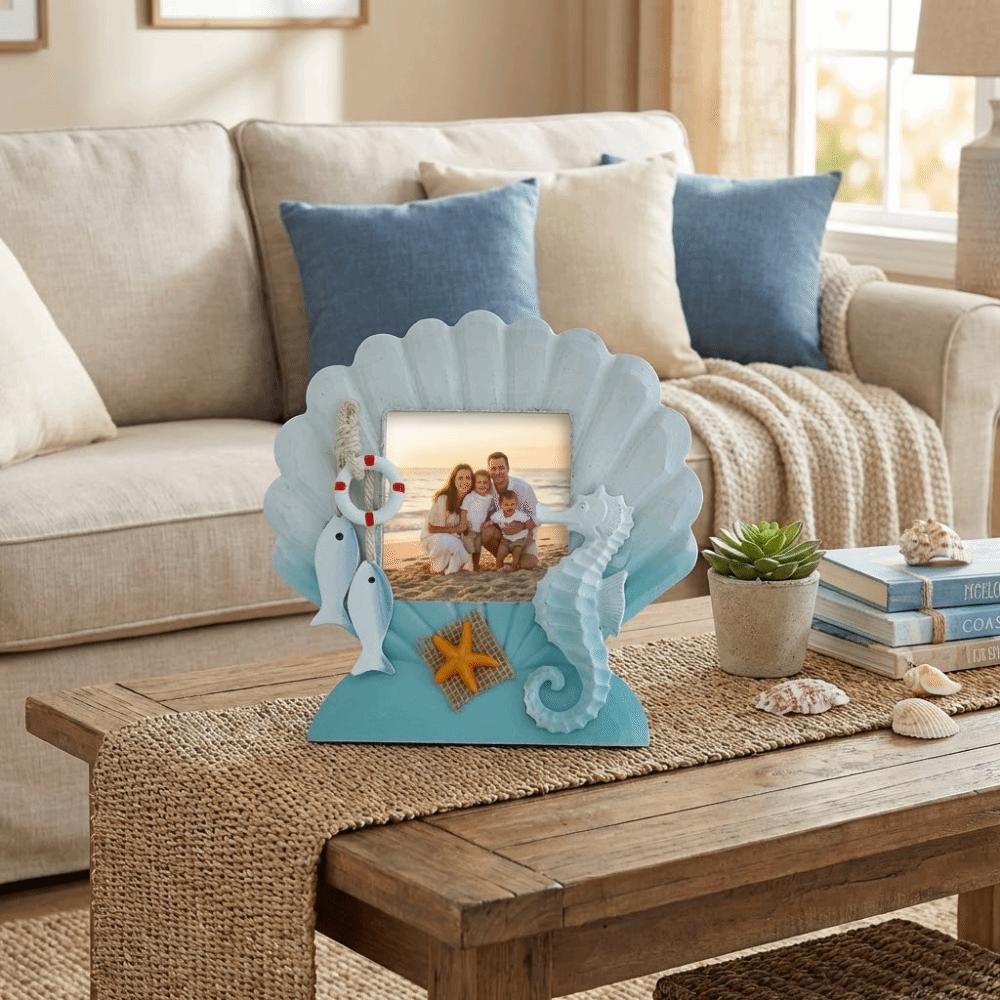 Unique-shaped Ocean-Themed Photo Frame Wooden Instant Photo Frame  Living Room