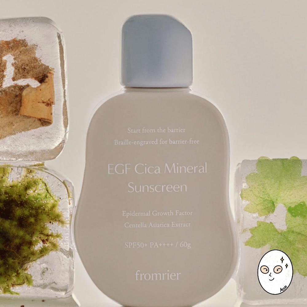 Fromrie Веганский минеральный солнцезащитный крем EGF Cica SPF50+ PA++++ 60г