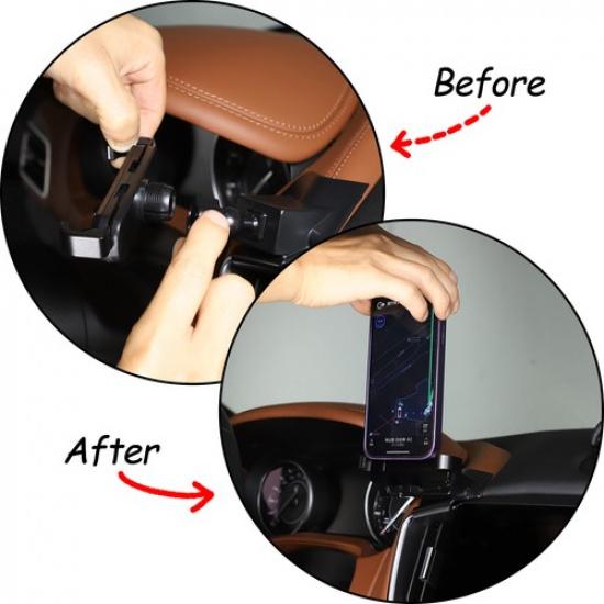 Alloy Console Driver Dash Phone Holder Bracket For 2014-22 Maserati Ghibli
