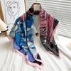 New 90X90cm Kerchief Popular Print Headcloth Luxury Design Square Silk Scarves Fashion Sunscreen Muffler Shawl Bandanna Foulard