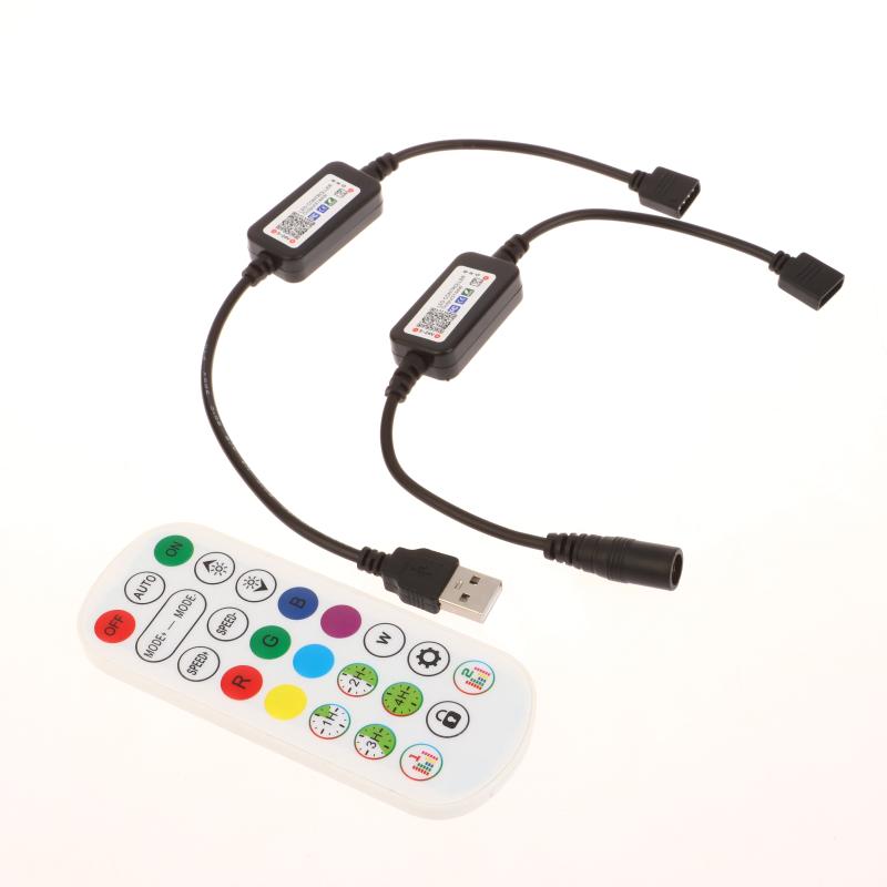 1 Set Rgb Colorful Led Light Strip Connector For App Control Dc Usb 5V-24V Music Colorful Tape Light Mini Bluetooth Controller